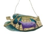 Angelas iš šamotinio molio pakabinamas