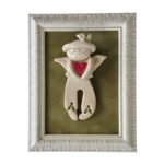 Įrėmintas keramikinis angeliukas