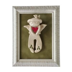 Įrėmintas keramikinis angeliukas