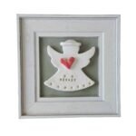 Įrėmintas keramikinis angeliukas