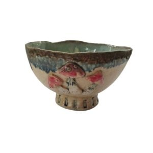 Keramikinis dubenėlis su grybais