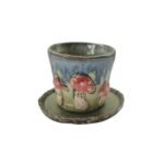 Keramikinis puodukas espreso su grybais