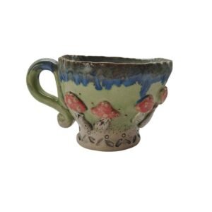 Keramikinis puodukas su grybais