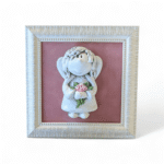 Įrėmintas keramikinis angeliukas