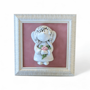 Įrėmintas keramikinis angeliukas